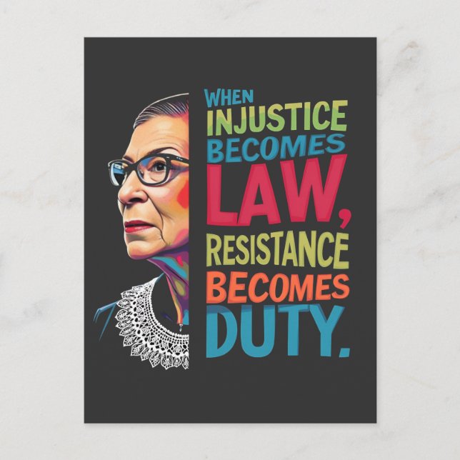 When Injustice Becomes Law Resistance Becomes Duty Holiday Postcard (Front)