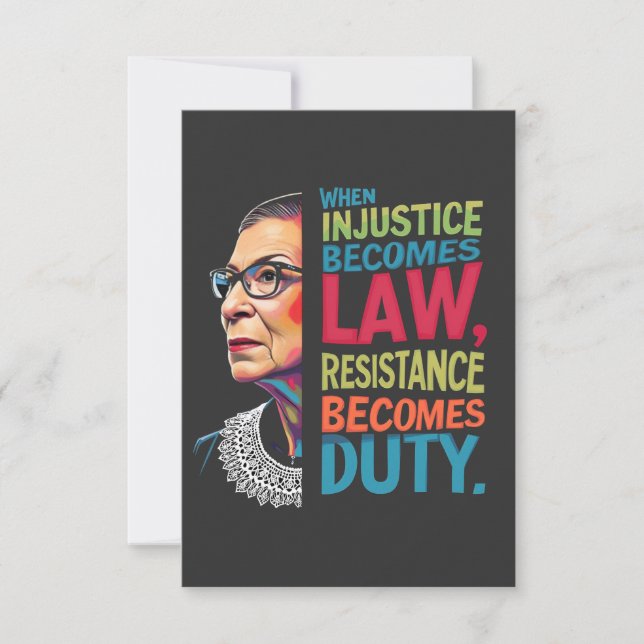 When Injustice Becomes Law Resistance Becomes Duty Thank You Card (Front)
