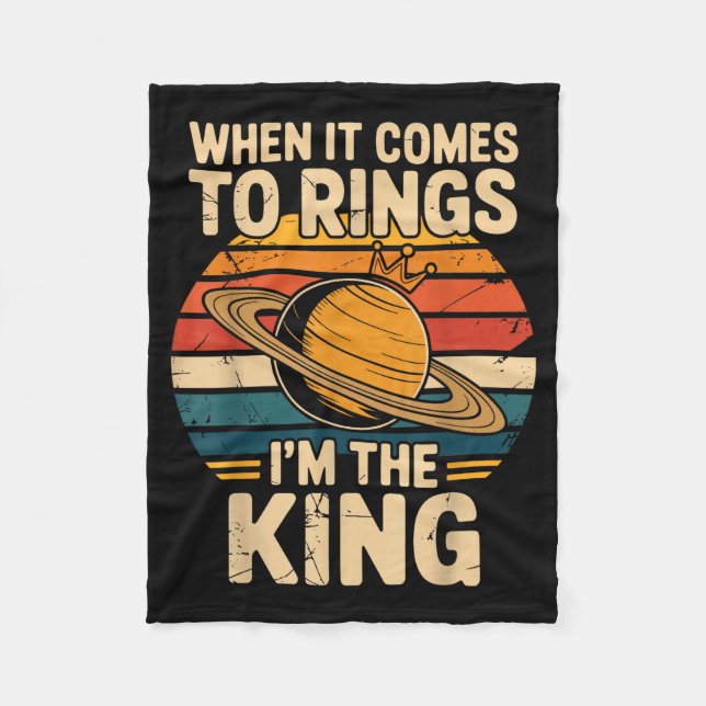 When It Comes To Rings Saturn Retro Planets  Fleece Blanket (Front)