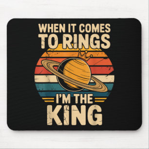 When It Comes To Rings Saturn Retro Planets Mouse Mat