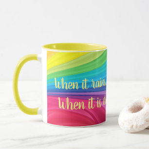 When It Rains Look For Rainbows Add A Name Gift Mug