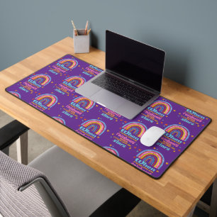 When It Rains Look For Rainbows Desk Mat