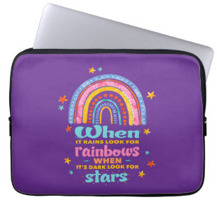 When It Rains Look For Rainbows Laptop Sleeve