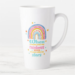 When It Rains Look For Rainbows Latte Mug