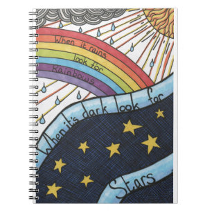 When it rains look for rainbows notebook