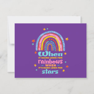 When It Rains Look For Rainbows Postcard