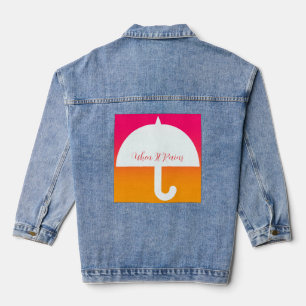 When It Rains Umbrella Logo Denim Jacket