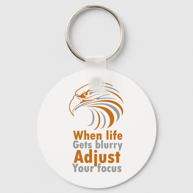 When life gets blurry adjust your focus paper plat key ring (Front)