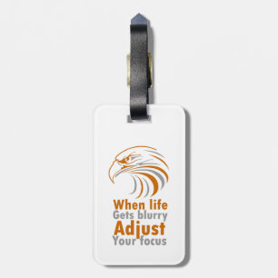When life gets blurry adjust your focus paper plat luggage tag