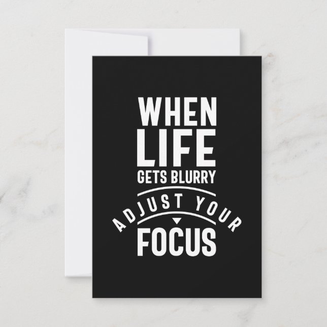 When Life Gets Blurry Adjust Your Focus RSVP Card (Front)