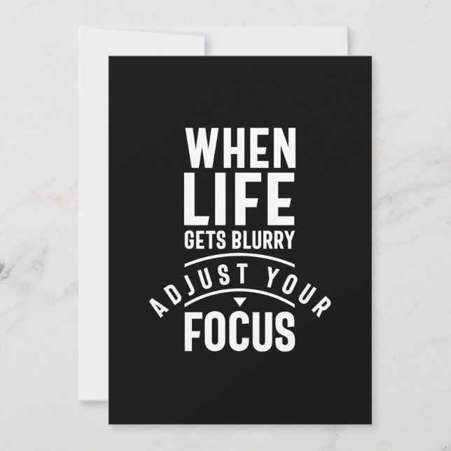 When Life Gets Blurry Adjust Your Focus Thank You Card (Front)