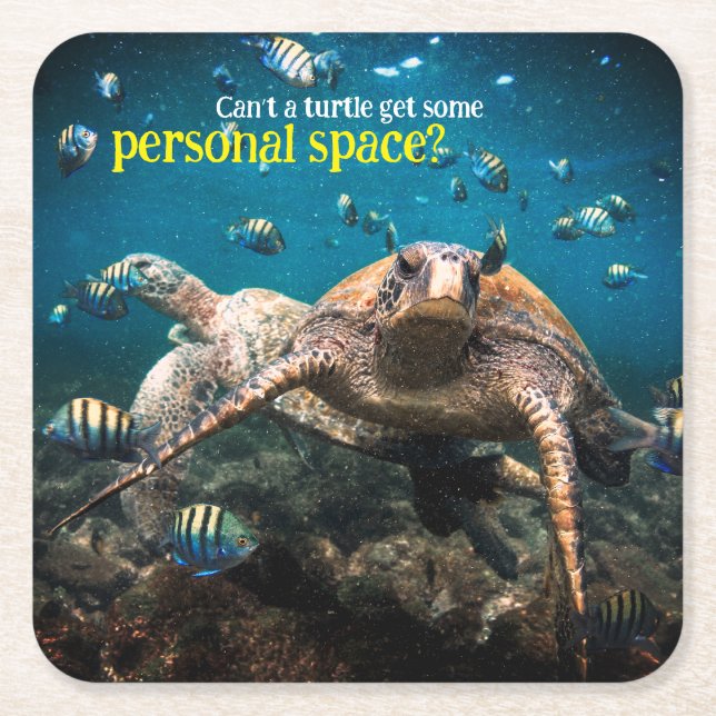 When life gets tough, just keep swimming  square paper coaster (Front)