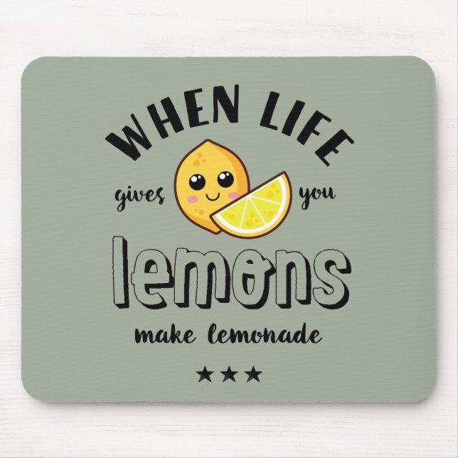 When Life Gives Lemon Make Lemonade Funny Summer Mouse Mat (Front)