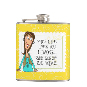 when life gives you lemons flask