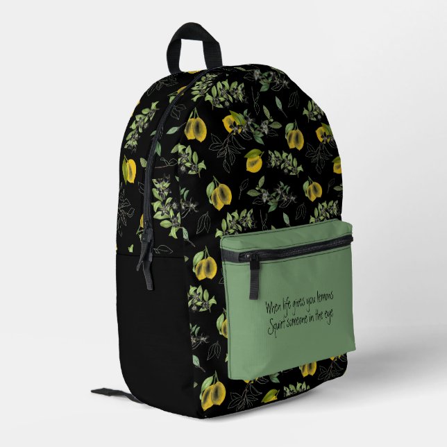 When Life Gives You Lemons Humourous Printed Backpack (Back Corner Left)