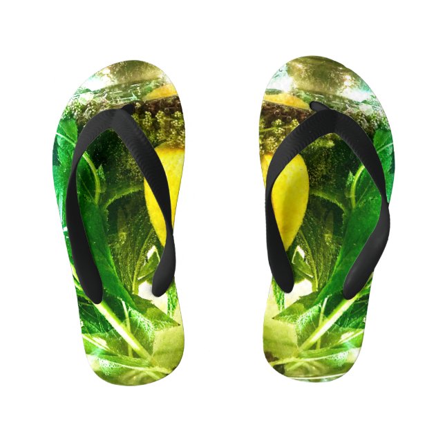 When life gives you lemons  kid's flip flops (Footbed)