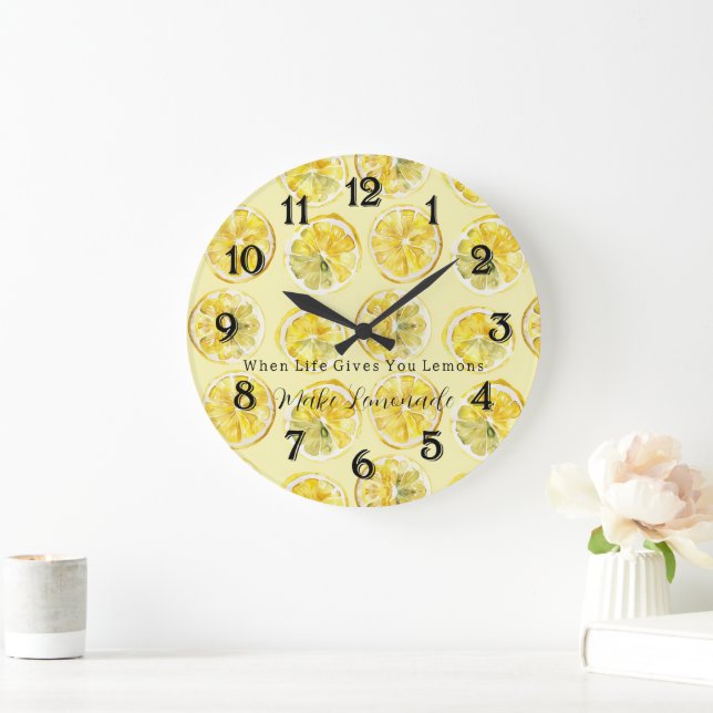 When Life Gives You Lemons Large Clock (Home)