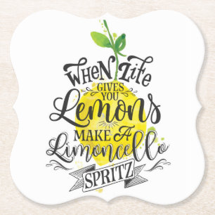 "When Life Gives You Lemons, Make Limoncello" Paper Coaster
