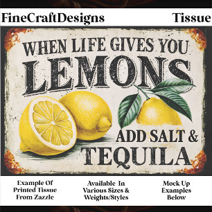 When Life Gives You Lemons Old Sign FP1O Decoupage Tissue Paper