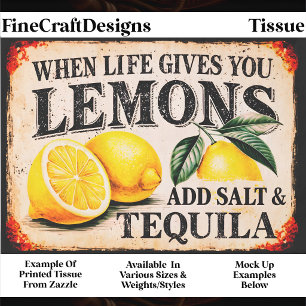 When Life Gives You Lemons Old Sign FP1S Decoupage Tissue Paper