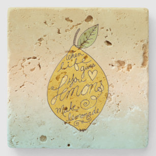 When Life Gives you Lemons Ombre Stone Coaster