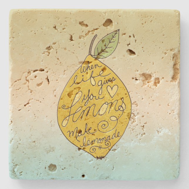 When Life Gives you Lemons Ombre Stone Coaster (Front)