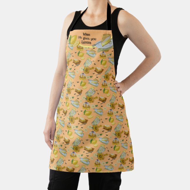 when life gives you lemons pattern apron (Insitu)