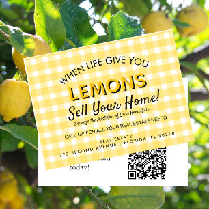 When Life Gives You Lemons Sell Your Home Real Announcement Postcard