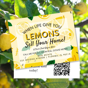 When Life Gives You Lemons Sell Your Home Real Announcement Postcard