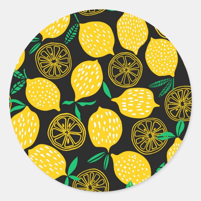 When Life Gives You Lemons Sunny Yellow Lemon Classic Round Sticker (Front)