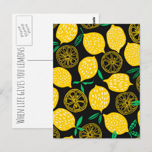When Life Gives You Lemons Sunny Yellow Lemon Postcard