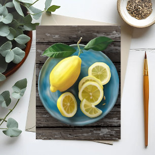 When Life Gives You Lemons   Watercolor Lemon Bowl Postcard