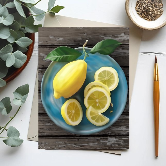 When Life Gives You Lemons | Watercolor Lemon Bowl Postcard (Creator Uploaded)