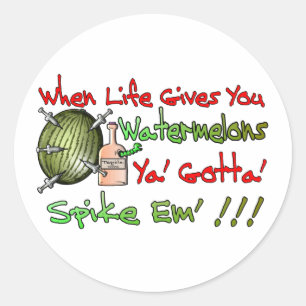 When Life Gives You Watermelons Classic Round Sticker
