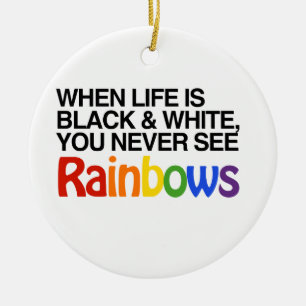 WHEN LIFE IS BLACK AND WHITE -.png Ceramic Tree Decoration