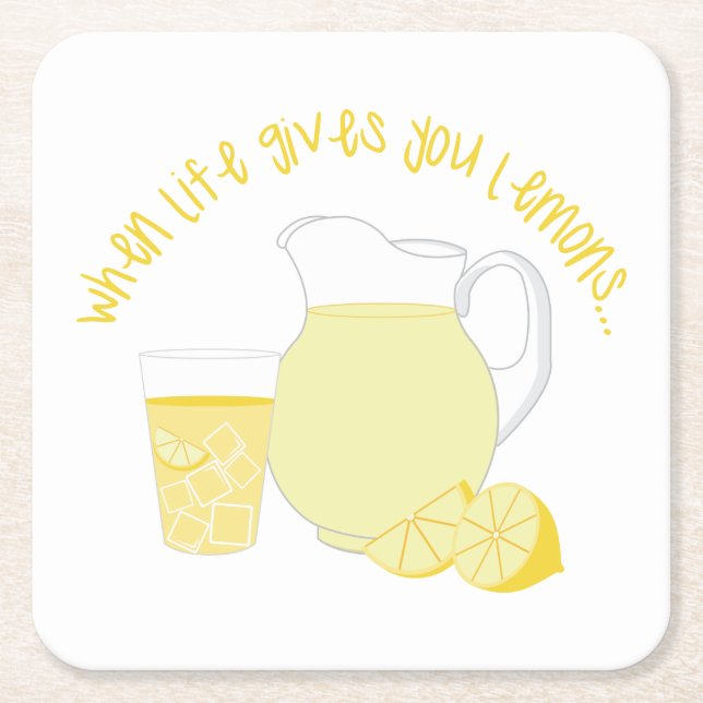 When Life... Square Paper Coaster (Front)