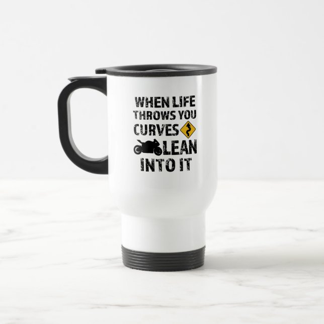When life throws you curves motorcycle mens mug (Left)