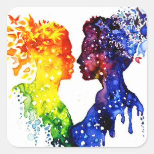when love gives you butterflies square sticker