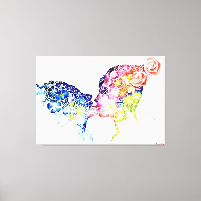 When love is blooming canvas print (Front)