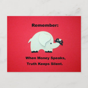 When Money Speaks.... Postcard