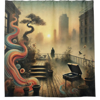 🎵 When Music Remembers You – Surrealist  Shower Curtain