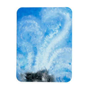 When ocean waves crash onto the shore watercolor magnet