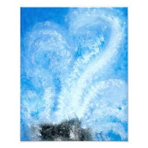 When ocean waves crash onto the shore watercolor photo print