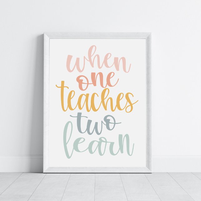 When One Teaches Two Learn Pastel Rainbow Colours Poster (Creator Uploaded)