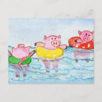 When Piglets Float  - Swimming Pigs