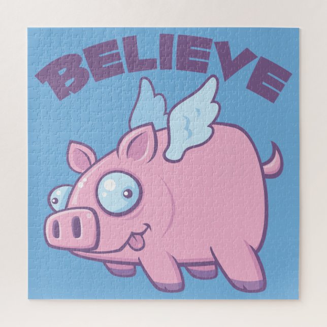 When Pigs Fly Believe the Impossible Jigsaw Puzzle (Vertical)