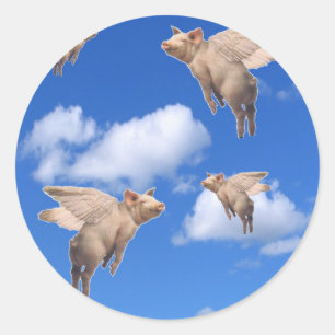 When Pigs Fly Classic Round Sticker