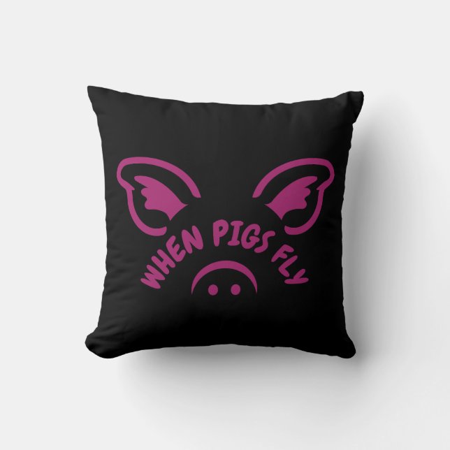 When pigs fly cushion (Front)