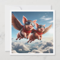 When pigs fly! Flying pig invitation, achievement