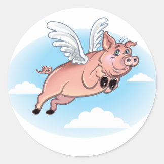 When Pigs Fly, Fun Happens Classic Round Sticker